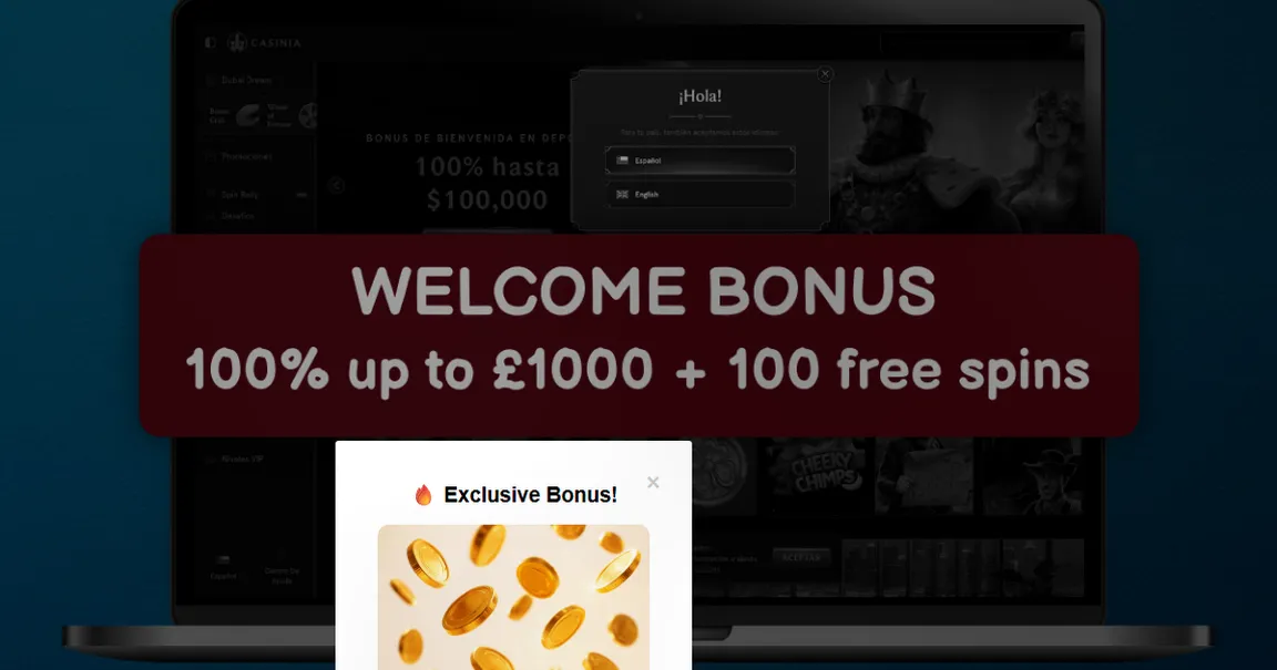 Casinia Casino — 100% tot € 500 + 200 gratis spins